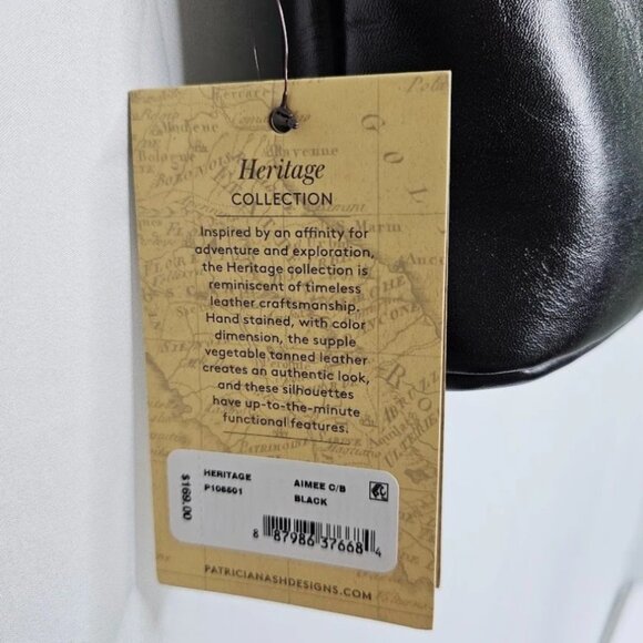 NWT PATRICIA NASH AIMEE Crossbody Bag BLACK Leather Shoulder Handbag Classic - Picture 8 of 11